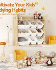 - Kids Toy Box Organiser with 9 Storage Bins – White & Wooden Keezi Kids Baby & Kids > Kid's Furniture > Toy Boxes