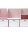 - Kids Bookshelf & Storage Unit with Reading Bench – Pink & White Baby Stork Baby & Kids > Kid's Furniture > Kid's Bookcases & Shelves