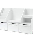 - Kids Bookshelf and Storage Unit with Reading Bench | White Keezi Baby & Kids > Kid's Furniture > Kid's Bookcases & Shelves