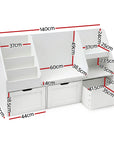 - Kids Bookshelf and Storage Unit with Reading Bench | White Keezi Baby & Kids > Kid's Furniture > Kid's Bookcases & Shelves