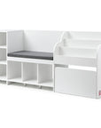 - Kids Storage Unit with Reading Bench and Toy Compartments | White Keezi Baby & Kids > Kid's Furniture > Kid's Bookcases & Shelves