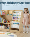 - Bookshelf with Sling, Drawer & Open Shelves | Wooden Storage Organiser for Playroom Baby Stork Baby & Kids > Kid's Furniture > Kid's Bookcases & Shelves