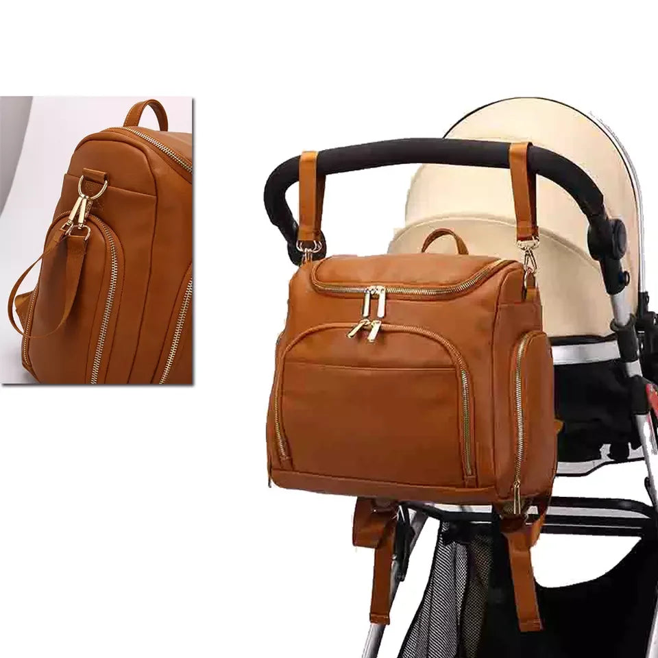 - Luxury Compact Vegan Leather Diaper Bag Baby Stork