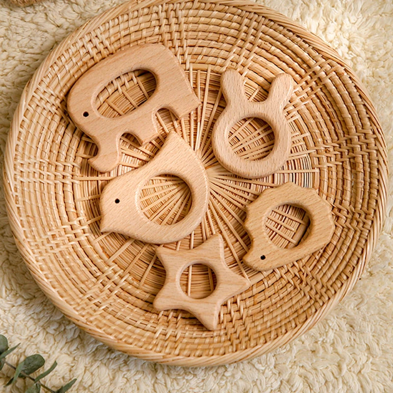 Baby wooden teething toys discount