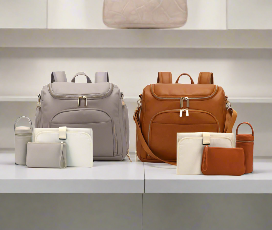 - Luxury Compact Vegan Leather Diaper Bag Baby Stork