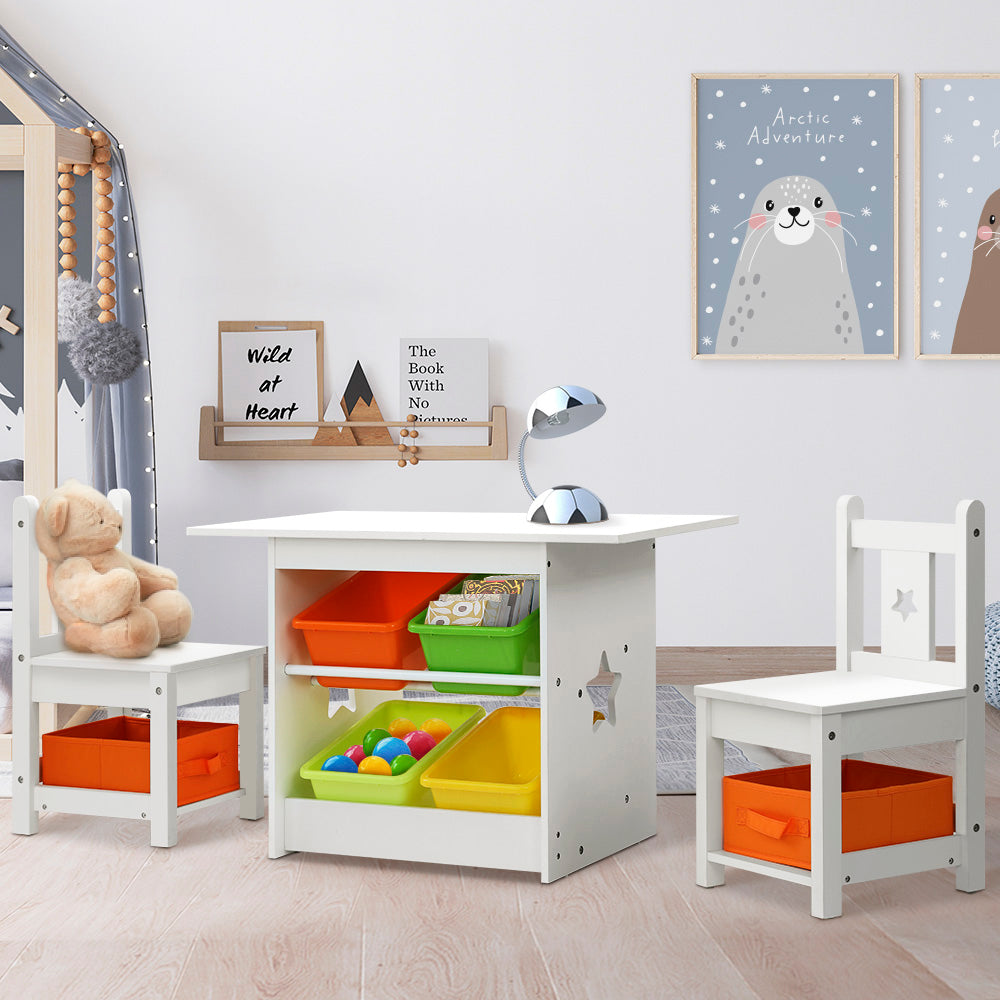 - 3PCS Kids Table and Chairs Set – Play & Storage Furniture Keezi Baby & Kids > Baby & Kid's Toys > Pretend Play