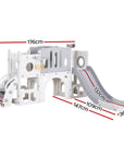 - Keezi Kids Slide Play Centre with Ball Hoop - Grey & White KINGSTON Baby & Kids > Baby & Kid's Toys > Outdoor Play Equipment