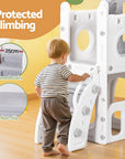 - Keezi Kids Slide Play Centre with Ball Hoop - Grey & White KINGSTON Baby & Kids > Baby & Kid's Toys > Outdoor Play Equipment