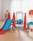 - Kids 6-in-1 Slide & Swing Set | Basketball Hoop, Football Goal & Ring Toss | Indoor & Outdoor Play Keezi Baby & Kids > Baby & Kid's Toys > Outdoor Play Equipment