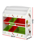- 3-Tier Kids Bookshelf with 6 Storage Bins – Book & Toy Organiser Keezi Baby & Kids > Kid's Furniture > Kid's Bookcases & Shelves