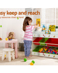 - 3-Tier Kids Bookshelf with 6 Storage Bins – Book & Toy Organiser Keezi Baby & Kids > Kid's Furniture > Kid's Bookcases & Shelves