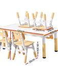 - Kids Height Adjustable Table with 4 Chairs | Yellow and White Keezi Baby & Kids > Kid's Furniture > Kid's Tables, Chairs & Seats