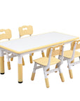 - Kids Height Adjustable Table with 4 Chairs | Yellow and White Keezi Baby & Kids > Kid's Furniture > Kid's Tables, Chairs & Seats
