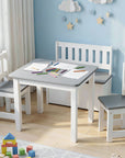 - Kids Activity Table Set with Chairs and Storage Bench | White and Grey Baby Stork Baby & Kids > Kid's Furniture > Kid's Tables, Chairs & Seats