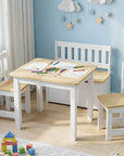 - Activity Table Set with Chairs and Storage Bench | White and Natural Baby Stork Baby & Kids > Kid's Furniture > Kid's Tables, Chairs & Seats