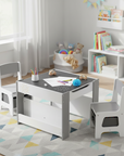 - Kids Table and Chair Set with Storage, Reversible Whiteboard & Blackboard | 2 Chairs Baby Stork Baby & Kids > Kid's Furniture > Kid's Tables, Chairs & Seats