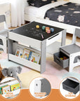 - Kids Table and Chair Set with Storage, Reversible Whiteboard & Blackboard | 2 Chairs Baby Stork Baby & Kids > Kid's Furniture > Kid's Tables, Chairs & Seats