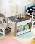 - Kids Table and Chair Set with Storage, Reversible Whiteboard & Blackboard | 2 Chairs Baby Stork Baby & Kids > Kid's Furniture > Kid's Tables, Chairs & Seats