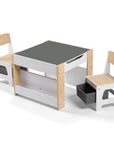 - Toddler Reversible Activity Table and Chair Set with Storage | White and Natural Baby Stork Baby & Kids > Kid's Furniture > Kid's Tables, Chairs & Seats