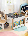 - Toddler Reversible Activity Table and Chair Set with Storage | White and Natural Baby Stork Baby & Kids > Kid's Furniture > Kid's Tables, Chairs & Seats