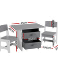 - Kids Table and Chair Set with Storage Drawers | White and Grey Keezi Baby & Kids > Kid's Furniture > Kid's Tables, Chairs & Seats