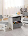 - Kids Table and Chair Set with Storage Drawers | White and Grey Keezi Baby & Kids > Kid's Furniture > Kid's Tables, Chairs & Seats