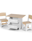 - Kids Table and Chair Set with Storage Drawers | White and Natural Baby Stork Baby & Kids > Kid's Furniture > Kid's Tables, Chairs & Seats