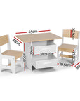 - Kids Table and Chair Set with Storage Drawers | White and Natural Baby Stork Baby & Kids > Kid's Furniture > Kid's Tables, Chairs & Seats