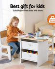 - Kids Table and Chair Set with Storage Drawers | White and Natural Baby Stork Baby & Kids > Kid's Furniture > Kid's Tables, Chairs & Seats