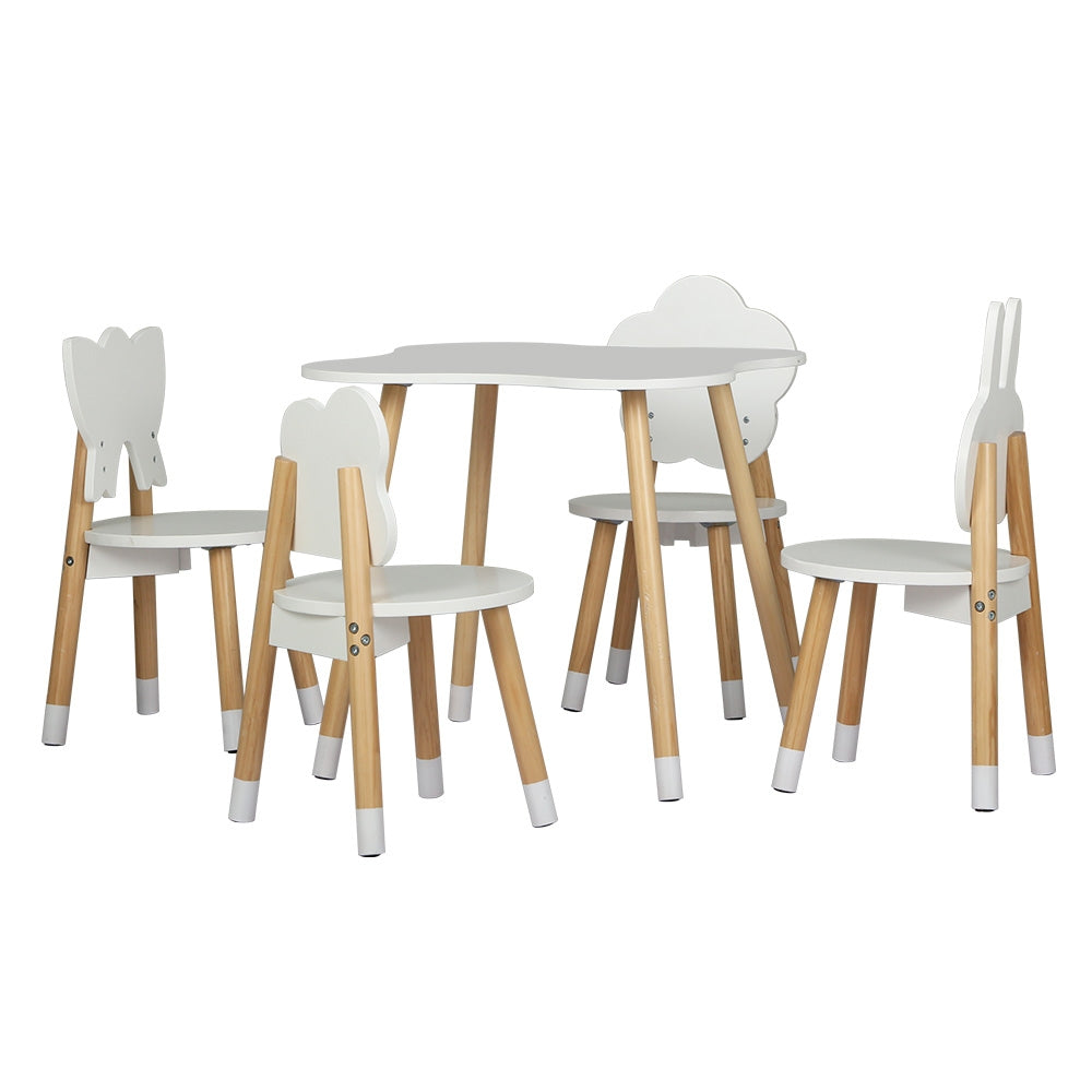 - Kids 5-Piece Table & Chair Set – Rabbit, Flower, Cloud & Butterfly Chairs Keezi Kids Furniture > Outdoor > Outdoor Dining Sets