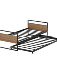 - Single Bed Frame with Trundle – Industrial Black & Dark Wood Baby Stork Furniture > Bedroom > Beds & Bed Frames