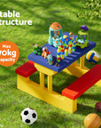 - Keezi Kids Picnic Table & Bench Set with Umbrella - Multicoloured Keezi Baby & Kids > Kid's Furniture > Kid's Tables, Chairs & Seats