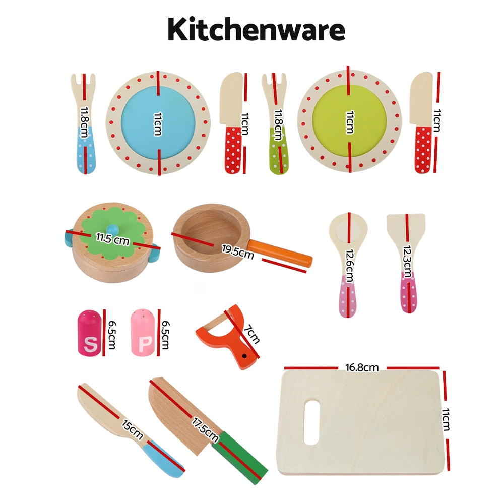 - Wooden Kids Kitchen Playset – 29-Piece Pretend Cooking Set with Utensils, Food & Storage Box Keezi Baby & Kids > Baby & Kid's Toys > Pretend Play