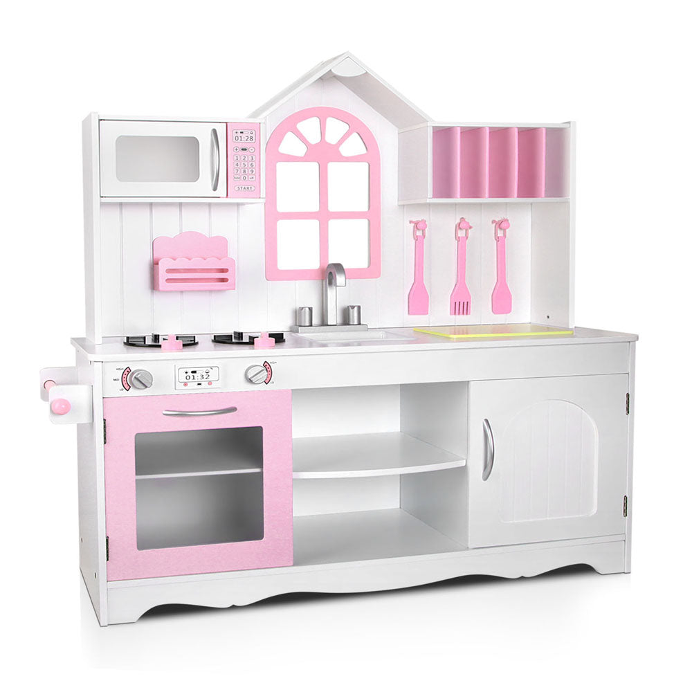 - Kids Wooden Play Kitchen Set | Pretend Cooking Toy with Storage & Accessories Keezi Baby & Kids > Baby & Kid's Toys > Pretend Play