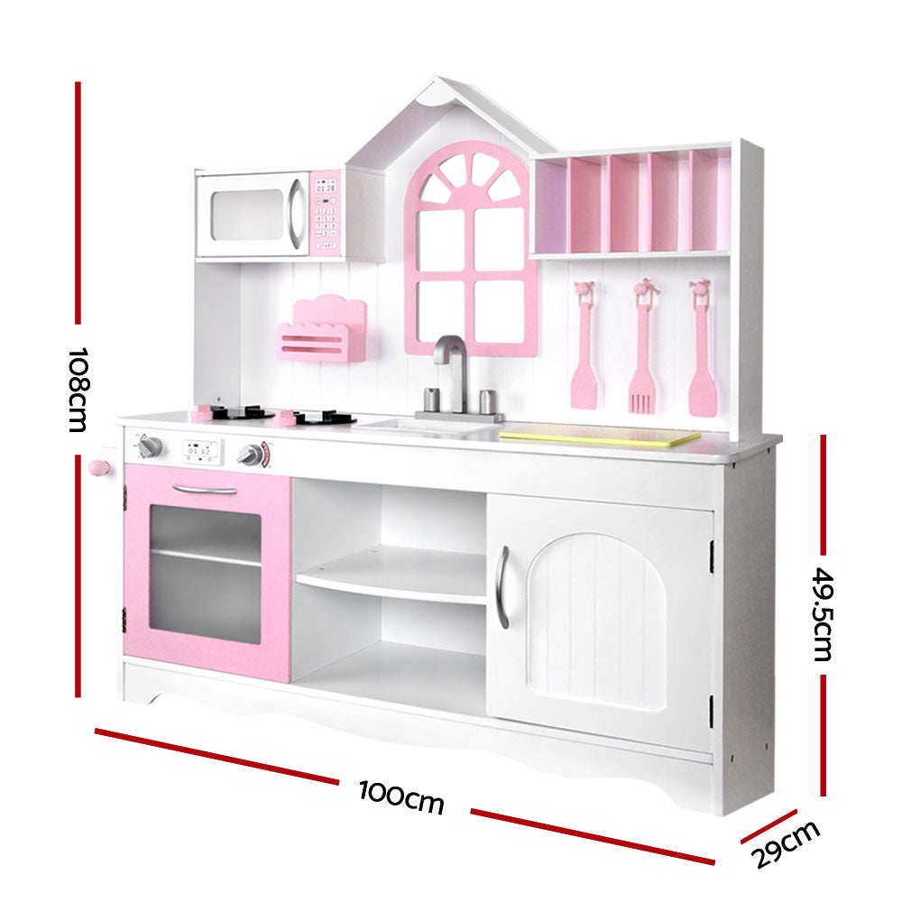 - Kids Wooden Play Kitchen Set | Pretend Cooking Toy with Storage & Accessories Keezi Baby & Kids > Baby & Kid's Toys > Pretend Play