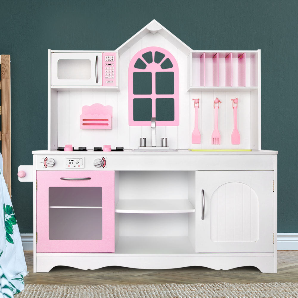 - Kids Wooden Play Kitchen Set | Pretend Cooking Toy with Storage & Accessories Keezi Baby & Kids > Baby & Kid's Toys > Pretend Play