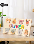 - Personalised Wooden Name Puzzle – Farm Animal Theme Baby Stork Puzzles
