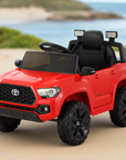 - Toyota Tacoma Licensed 12V Kids Electric Ride-On Car – Red Off-Road Cruiser with Remote Control, MP3, FM Radio & Lights Toyota Baby & Kids > Ride On Cars, Go-karts & Bikes > Ride On Cars