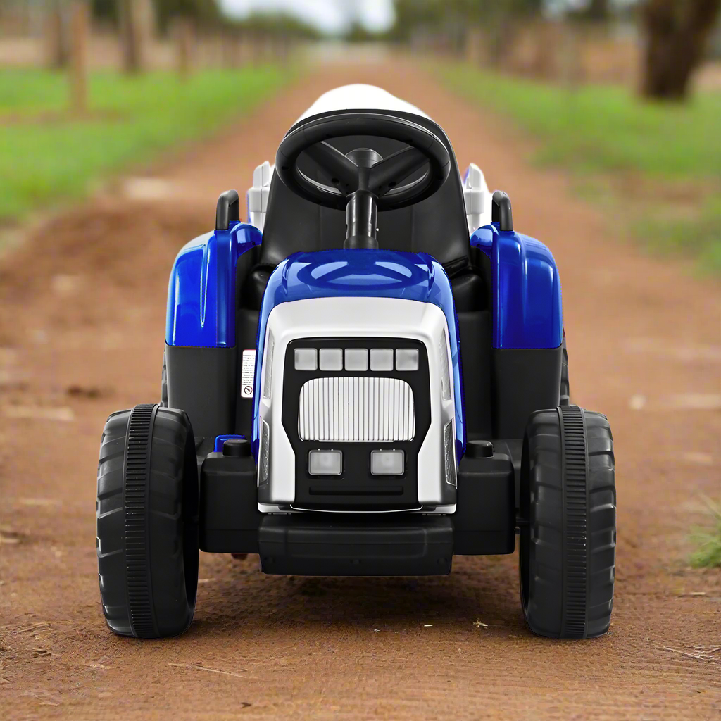 - Electric Electric Ride On Tractor with Trailer | 12V – Blue Baby Stork Baby & Kids > Ride On Cars, Go-karts & Bikes > Ride On Cars