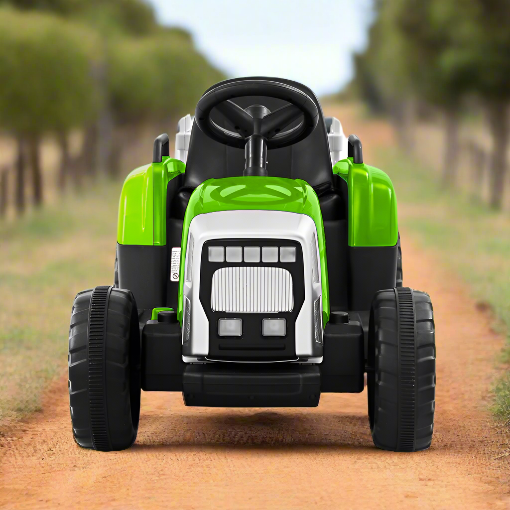 - Electric Electric Ride On Tractor with Trailer | 12V – Green Baby Stork Baby & Kids > Ride On Cars, Go-karts & Bikes > Ride On Cars