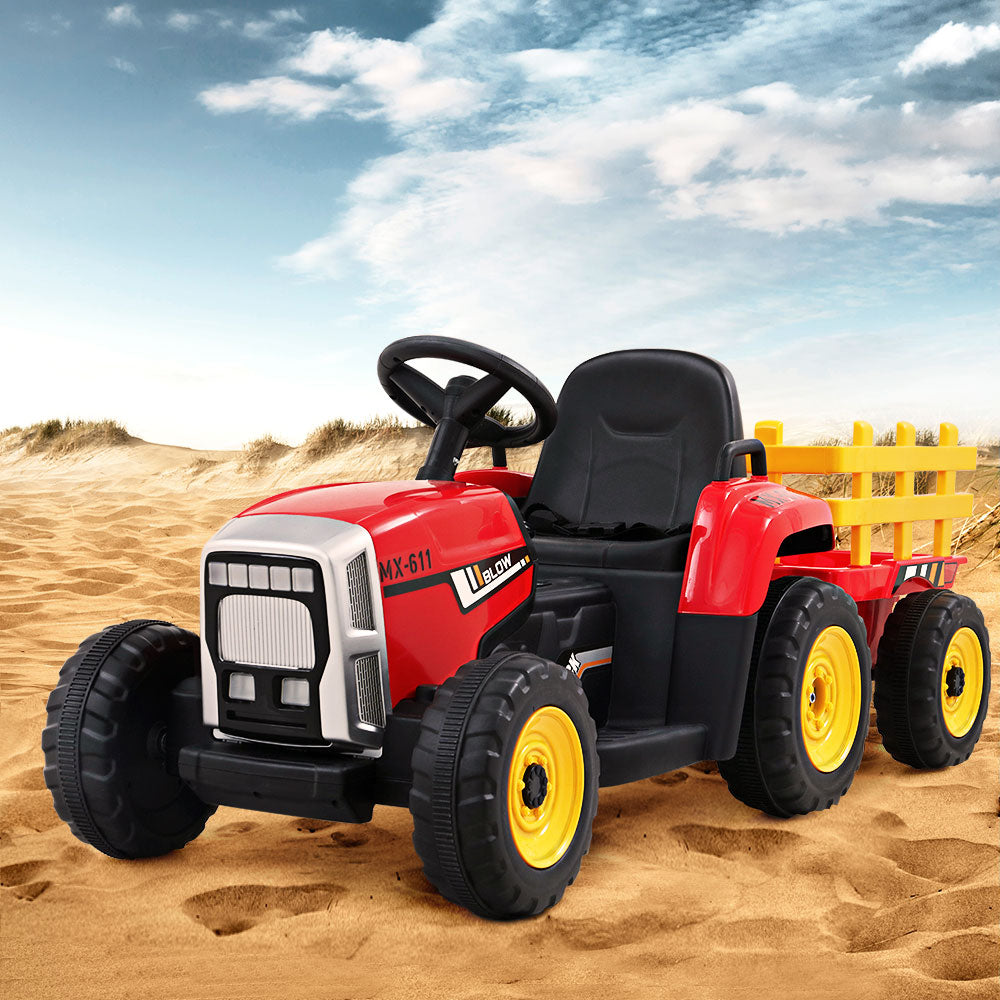 - Electric Electric Ride On Tractor with Trailer | 12V – Red Baby Stork Baby & Kids > Ride On Cars, Go-karts & Bikes > Ride On Cars