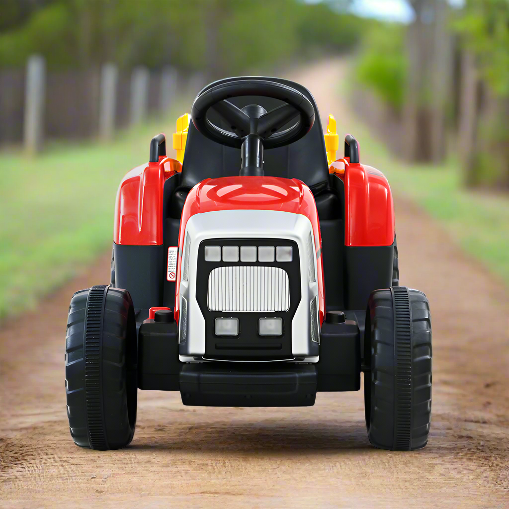 - Electric Electric Ride On Tractor with Trailer | 12V – Red Baby Stork Baby & Kids > Ride On Cars, Go-karts & Bikes > Ride On Cars