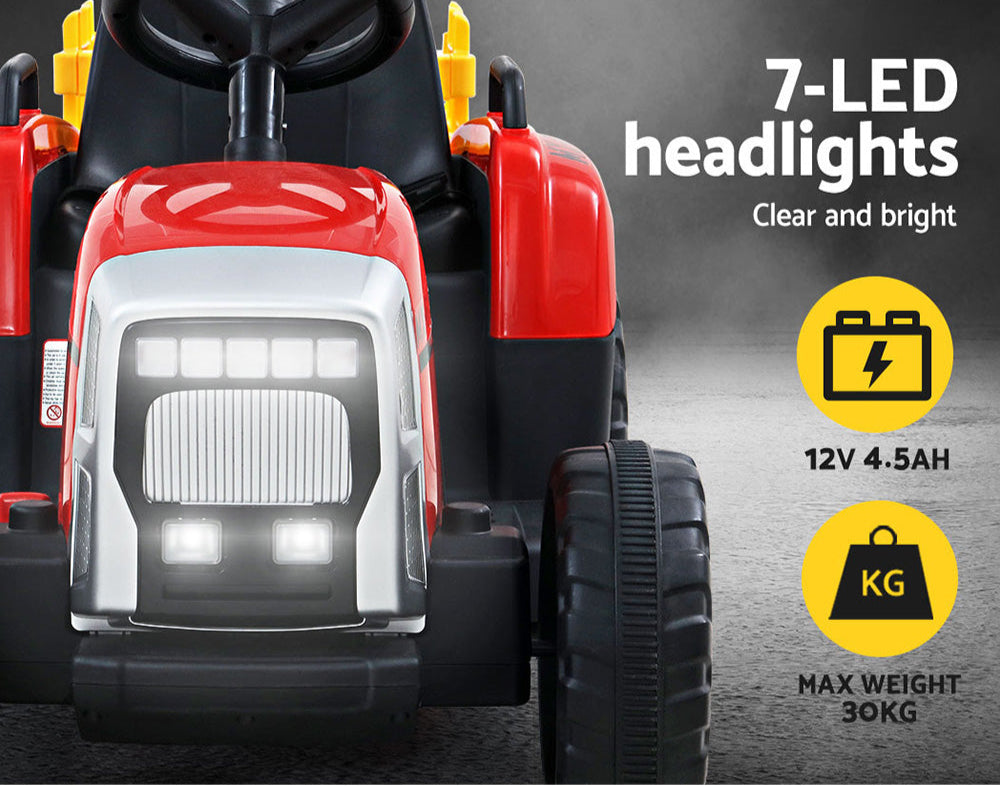 - Electric Electric Ride On Tractor with Trailer | 12V – Red Baby Stork Baby & Kids > Ride On Cars, Go-karts & Bikes > Ride On Cars