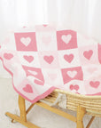 - Heart Pattern Baby Blanket – 90 × 70 cm | Ultra-Soft Acrylic | Multiple Colours Baby Stork