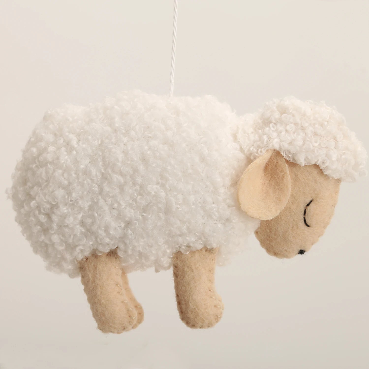 - 🐑 Boucle Sheep Baby Mobile – Neutral Cloud & Moon Nursery Decor Baby Stork Baby Mobile