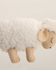 🐑 Boucle Sheep Baby Mobile – Neutral Cloud & Moon Nursery Decor