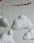 ☁️ Handmade Cloud Baby Mobile – Neutral Boucle Nursery Crib Mobile