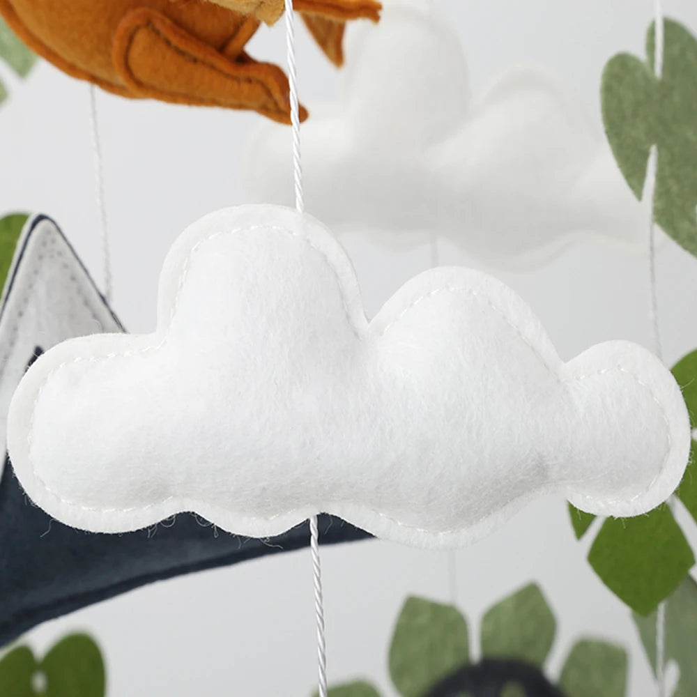 - Handmade Dinosaur Baby Mobile with Mountains & Leaves – Soft Felt Cot Mobile Baby Stork Baby Mobile