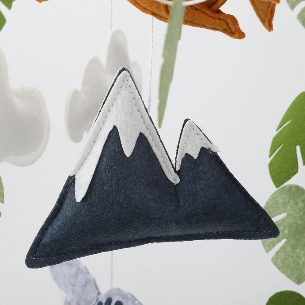 - Handmade Dinosaur Baby Mobile with Mountains & Leaves – Soft Felt Cot Mobile Baby Stork Baby Mobile