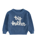 Blue - Big Brother Embroidered Knit Sweater Baby Stork